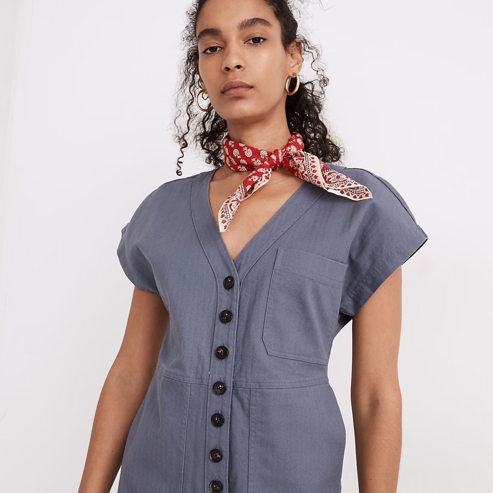 Madewell | Cap-Sleeve Jumpsuit in Olive